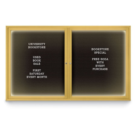 United Visual Products Indoor Enclosed Combo Board, 42"x32", Black Frame/Black Porc & Black UVCB4232B-BLKPORC-BLACK